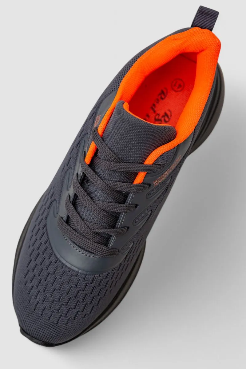 Кросівки чоловічі демісезонні, колір сіро-помаранчевий, 244RF717